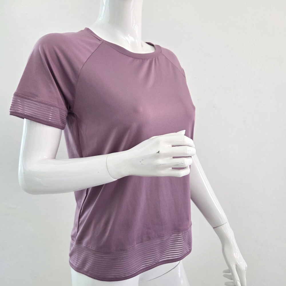 Danskin Mauve Dusty Rose Athletic Tee with Mesh Trim Small Petite - Picture 4 of 16